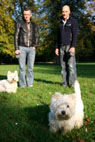 Fie og Gucci (med ejere), West Highland White Terrier, Frederiksberg